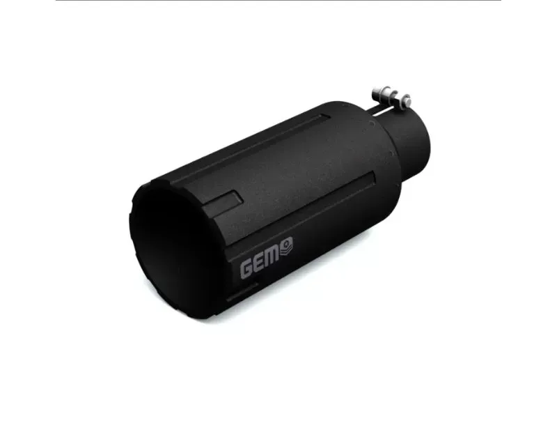 Gem Tubes  3.5" Inlet | 5" Outlet x 12" Length Barrel Cut Exhaust Tips Black - B10355