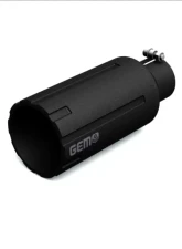 Gem Tubes  2.5" Inlet | 5" Outlet x 12" Length Barrel Cut Exhaust Tips Black                                     - B10255 - Image 2