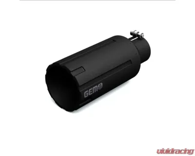 Gem Tubes  2.5" Inlet | 5" Outlet x 12" Length Barrel Cut Exhaust Tips Black - B10255