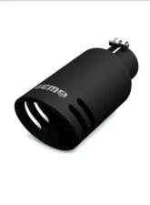 Gem Tubes  2.5" Inlet | 5" Outlet x 12" Length Silencer Cut Exhaust Tips Black                                     - B11255 - Image 2