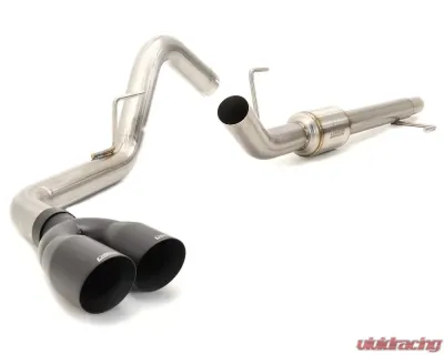 Carven Exhaust Competitor Series Catback w/ R-Series Muffler & 4 inch Ceramic Coated Black Dual Tip Ford F-150 V8 2015-2020 - CF1004