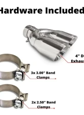 Carven Exhaust Progressive Series Catback Exhaust System w/4 inch Polished Stainless Steel Dual Tip Toyota Tundra 2022-2024-2024                                     - CT1008 - Image 8