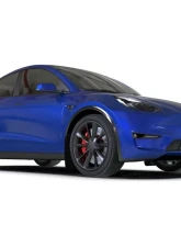 Rally Armor Black Mud Flap w/ White Logo Tesla Model Y 2020-2021                                     - MF72-UR-BLK/WH - Image 2