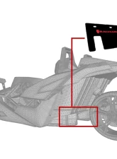 Rally Armor Rear Swingarm 1 Flap Only Black UR Mud Flap w/ Green Logo Polaris Slingshot 2015-2016                                     - MF35-UR-BLK/CGN - Image 3