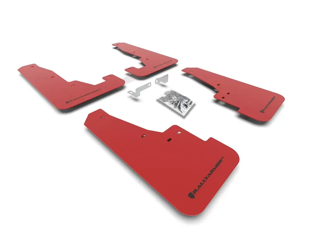 Rally Armor Red UR Mud Flap Black Logo Dodge Durango GT | RT | SRT | SXT 2016-2022 - MF55-UR-RD/BLK