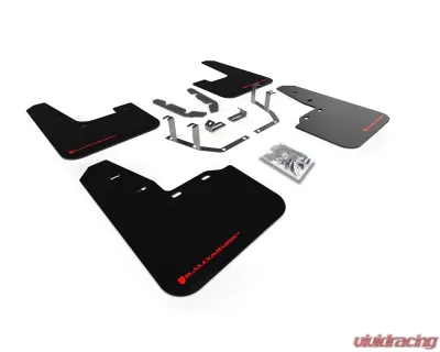 Rally Armor Black UR Mud Flap w/ Red Logo Ford Fiesta ST MK8 2018-2022 - MF60-UR-BLK/RD