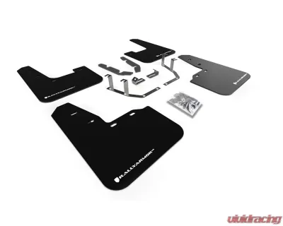 Rally Armor Black UR Mud Flap w/ White Logo Ford Fiesta ST MK8 2018-2022 - MF60-UR-BLK/WH