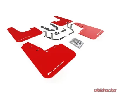 Rally Armor Red UR Mud Flap w/ White Logo Ford Fiesta ST MK8 2018-2022 - MF60-UR-RD/WH