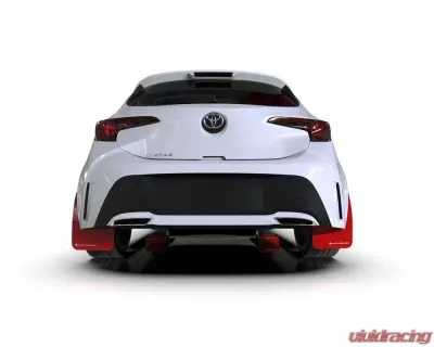Rally Armor Black UR Mud Flap Red Logo Toyota Corolla Hatchback 2018-2024 - MF67-UR-BLK/RD