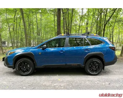 Rally Armor Black Mud Flap Blue Logo Subaru Outback Wilderness 2022 - MF76-UR-BLK/BL