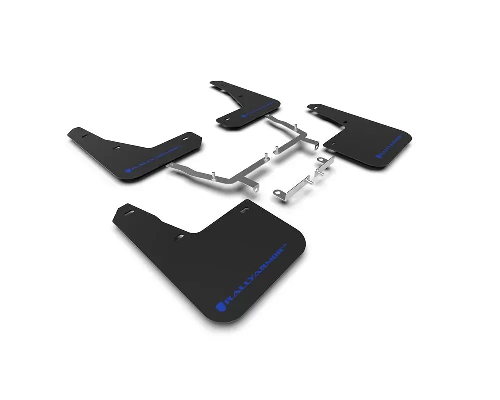 Rally Armor Black UR Mud Flap w/ Blue Logo Ford Focus ST MK4 Hatch 2019-2022 - MF77-UR-BLK/BL