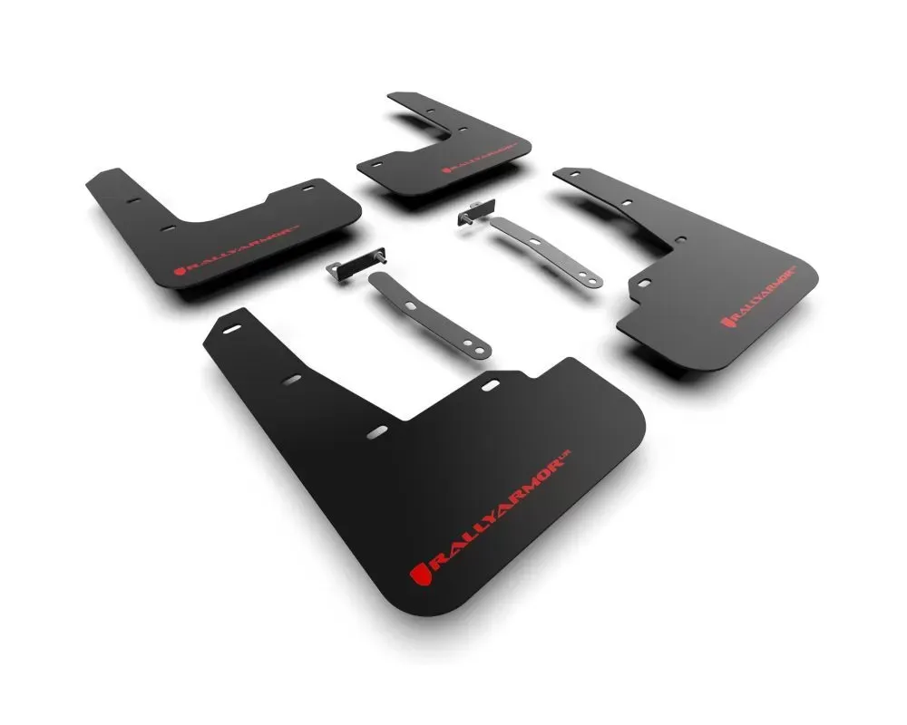 Rally Armor Black UR Mudflap with Red Logo Hyundai Elantra N | N Line 2022 - MF79-UR-BLK-RD