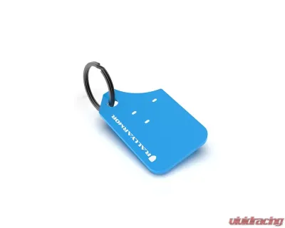 Rally Armor Mini UR Mud Flap Keychain - Blue w/ White Logo - RAKEYCHNBL