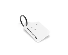 Rally Armor Mini UR Mud Flap Keychain - White w/ Black Logo