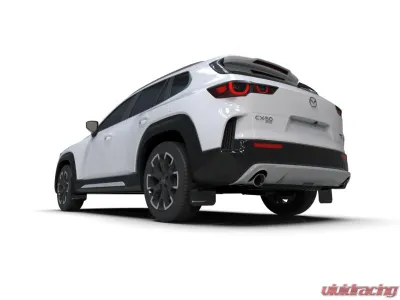 Rally Armor Black UR Mud Flap w/ White Logo (Will Not Fit CX-5) Mazda CX-50 2024 - MF107-UR-BLK-WH