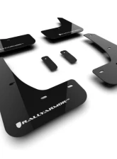 Rally Armor Black UR Mud Flap w/ White Logo Tesla Model 3 Highland 2024                                     - MF122-UR-BLK-WH - Image 2