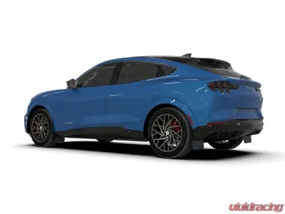 Rally Armor Black UR Mud Flap w/ Light Blue Logo Ford Mustang Mach-E 2021-2023 - MF96-UR-BLK-NB