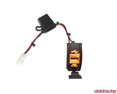 XTC Power Products Plug and Play Dual USB Power Port 5V 4.2A w/Amber LED, USB Cover & Harness Can-Am Maverick X3 2015-2023 - CAN-SW-USB-2A