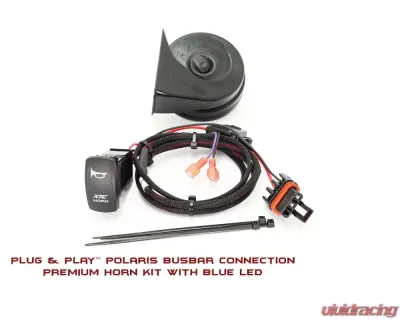 XTC Power Products Plug & Play New Busbar Horn Kit, Laser Engraved Rocker Switch w/ Blue LED Polaris RZR Turbo R 2022+ - HORN-POL-BUL