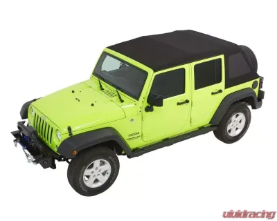 Bestop Black Twill Trektop Glide Soft Top Jeep Wrangler 4-Door 2007-2018 - 54923-17