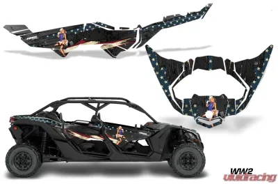 AMR Racing Full Graphics Kit Decal Wrap Can-Am Maverick X3 MAX DS RS 4D 2016+ WW2 - CAM-MAVE-X3-4DR-FULL-16+-WW2