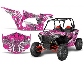 AMR Racing  Full Custom UTV Graphics Decal Kit Wrap Deaden Pink Polaris RZR 1000 13-18