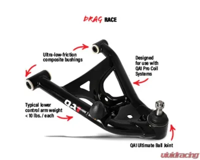 QA1 Drag Race Lower Control Arms GM A-Body 1964-1972 - 52937