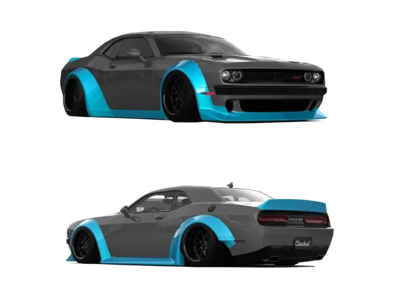 Clinched Flares Widebody Kit without Ducktail Spoiler Dodge Challenger 2008-2013 - CHAL-ABSwd