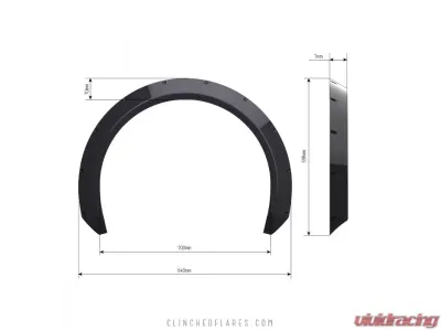 Clinched Flares "Eurolook" 7cm (2.7") Fender Flares - EL7