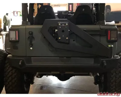 Expedition One Bare Metal Classic Core Series Bumper w/ Gen 3 Tire Carrier Arm Jeep Wrangler JK 2007-2018 - JK-CCS-RB-GEN3-STC-BARE