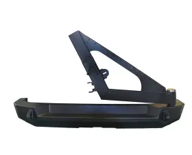 Expedition One Bare Metal Classic Core Series Bumper w/ Gen 3 Tire Carrier Arm Jeep Wrangler JK 2007-2018