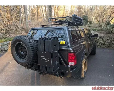 Expedition One Bare Metal Rear Bumper w/ Dual Swing Tire Carrier System Ram 1500 2009-2018 - RAM1500-09-18-RB-DSTC-BARE