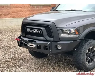 Expedition One Bare Metal Standard Side Wing Style RangeMax Ultra Front Bumper Ram 2500 | 3500 Gas/Power Wagon 2010-2018 - RAM25/35-ULTRFB-BGPW-SF-BARE