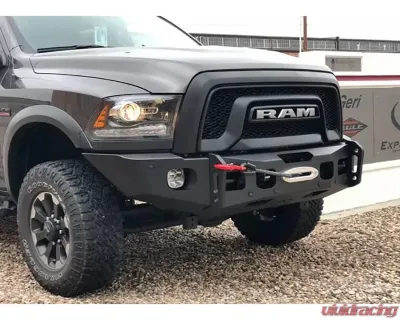 Expedition One Bare Metal Standard Side Wing Style RangeMax Ultra Front Bumper Ram 2500 | 3500 Gas/Power Wagon 2010-2018 - RAM25/35-ULTRFB-BGPW-SF-BARE