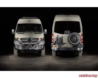 Expedition One Bare Metal Rear Bumper w/ Tire Carrier System Sprinter 2014-2018 - SPR-14-18-RB-DSTC-BARE