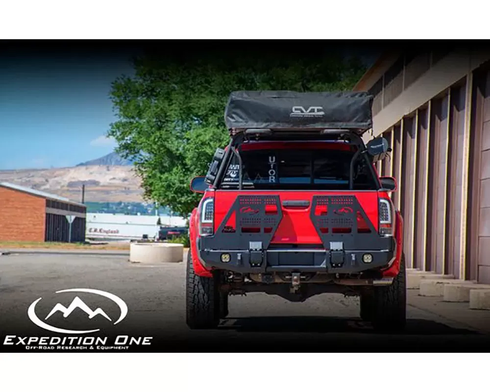 Expedition One Bare Metal Dual Swing Rear Bumper Standard Cut Toyota Tacoma 2nd Gen 2005-2015 - TACO05-15-RB-DSTC-BARE