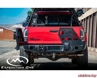 Expedition One Bare Metal Dual Swing High Clearance Rear Bumper Toyota Tacoma 2nd Gen 2005-2015 - TACO05-15-RB-DSTC-HC-BARE
