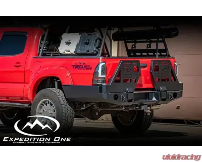 Expedition One Bare Metal Dual Swing High Clearance Rear Bumper Toyota Tacoma 2nd Gen 2005-2015 - TACO05-15-RB-DSTC-HC-BARE