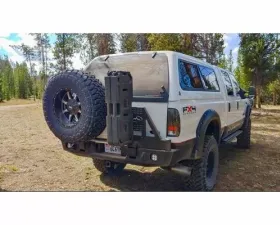 Expedition One Rear Bumper with Dual Tire Carrier System Bare Metal Ford F150 2015-2020