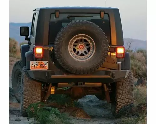 Expedition One Classic trail Base Rear Bumper With Smooth Motion and 3rd Generation Tire Carrier System Bumper Bare Metal Jeep JK Wrangler - JK-CTS-RB-GEN3-STC-BARE