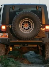 Expedition One Classic trail Base Rear Bumper With Smooth Motion and 3rd Generation Tire Carrier System Bumper Bare Metal Jeep JK Wrangler                                     - JK-CTS-RB-GEN3-STC-BARE - Image 2