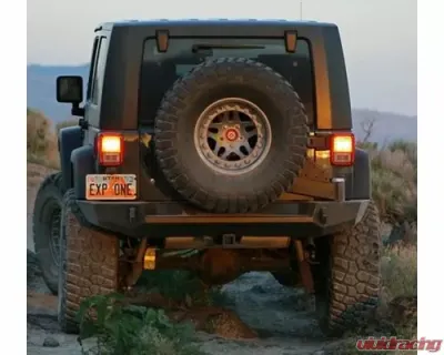 Expedition One Classic trail Base Rear Bumper With Smooth Motion and 3rd Generation Tire Carrier System Bumper Bare Metal Jeep JK Wrangler - JK-CTS-RB-GEN3-STC-BARE