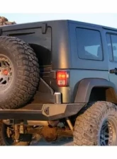 Expedition One Classic trail Base Rear Bumper With Smooth Motion and 3rd Generation Tire Carrier System Bumper Bare Metal Jeep JK Wrangler                                     - JK-CTS-RB-GEN3-STC-BARE - Image 2