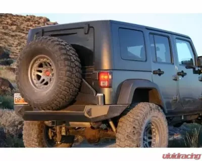 Expedition One Classic trail Base Rear Bumper With Smooth Motion and 3rd Generation Tire Carrier System Bumper Bare Metal Jeep JK Wrangler - JK-CTS-RB-GEN3-STC-BARE