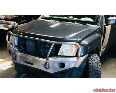 Expedition One Trail Series Textured Black Powder Coat Front Bumper w/ Wraparound Bullbar Hoop Nissan Xterra 2009-2015 - XTERRA-FB-BB-PC