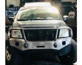 Expedition One Trail Series Textured Black Powder Coat Front Bumper w/ Wraparound Bullbar Hoop Nissan Xterra 2009-2015