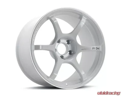Advan RG-4 Wheel 18x8 5x114.3 44mm Racing White Metallic & Ring - YA48G44EWMR