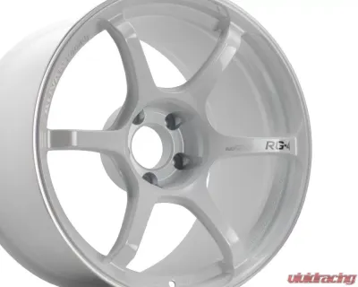 Advan RG-4 Wheel 18x8 5x114.3 44mm Racing White Metallic & Ring - YA48G44EWMR