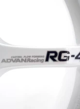 Advan RG-4 Wheel 18x8 5x114.3 44mm Racing White Metallic & Ring                                     - YA48G44EWMR - Image 5