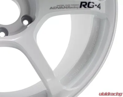 Advan RG-4 Wheel 18x8 5x114.3 44mm Racing White Metallic & Ring - YA48G44EWMR